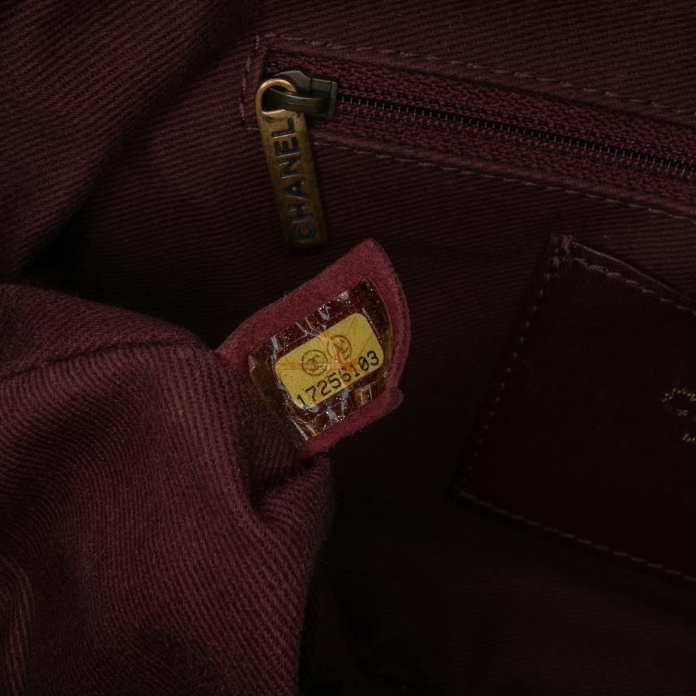 Chanel B Chanel Black Calf Leather Large Quilted Iridescent skin Shiva Flap Italy