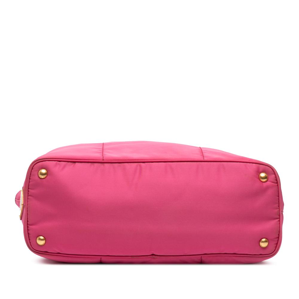 Prada B Prada Pink Nylon Fabric Tessuto Canapa Logo Tote Italy