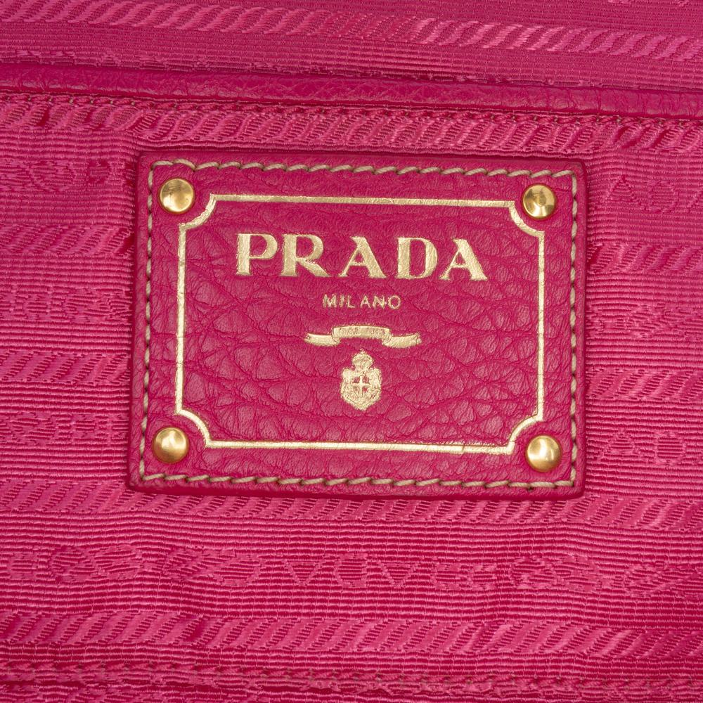 Prada B Prada Pink Nylon Fabric Tessuto Canapa Logo Tote Italy