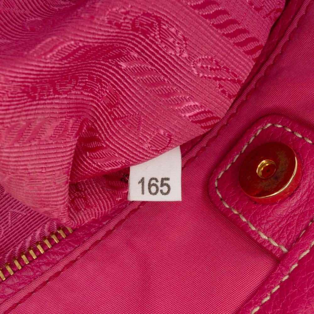 Prada B Prada Pink Nylon Fabric Tessuto Canapa Logo Tote Italy
