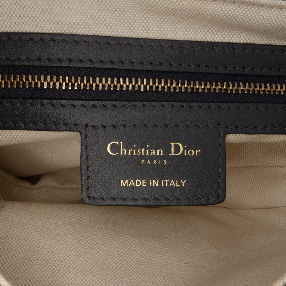 Christian Dior AB Dior Blue Canvas Fabric Oblique Saddle Bag Italy