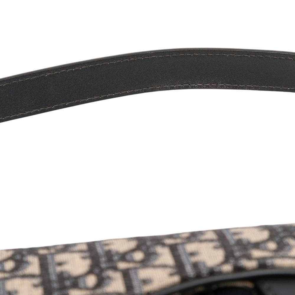 Christian Dior AB Dior Blue Canvas Fabric Oblique Saddle Bag Italy