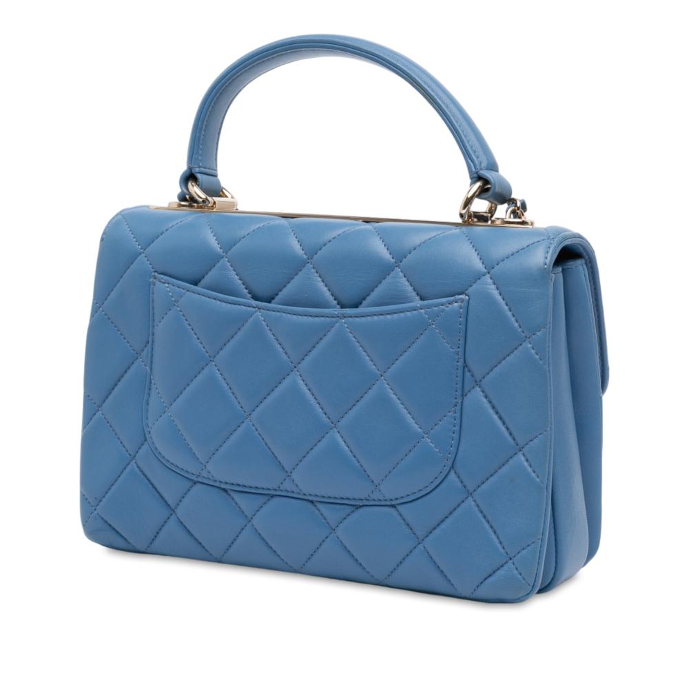 Chanel AB Chanel Blue Light Blue Lambskin Leather Leather Small Quilted Lambskin Trendy CC Flap Italy