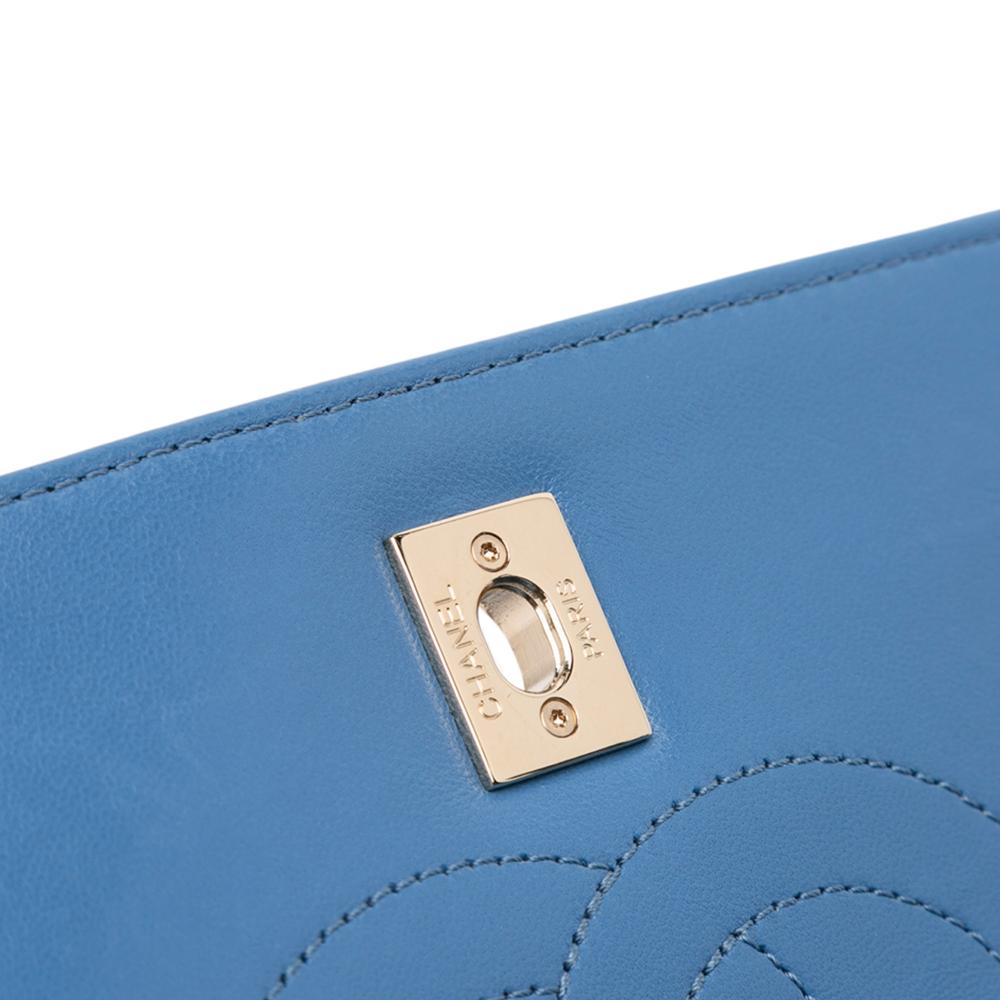 Chanel AB Chanel Blue Light Blue Lambskin Leather Leather Small Quilted Lambskin Trendy CC Flap Italy