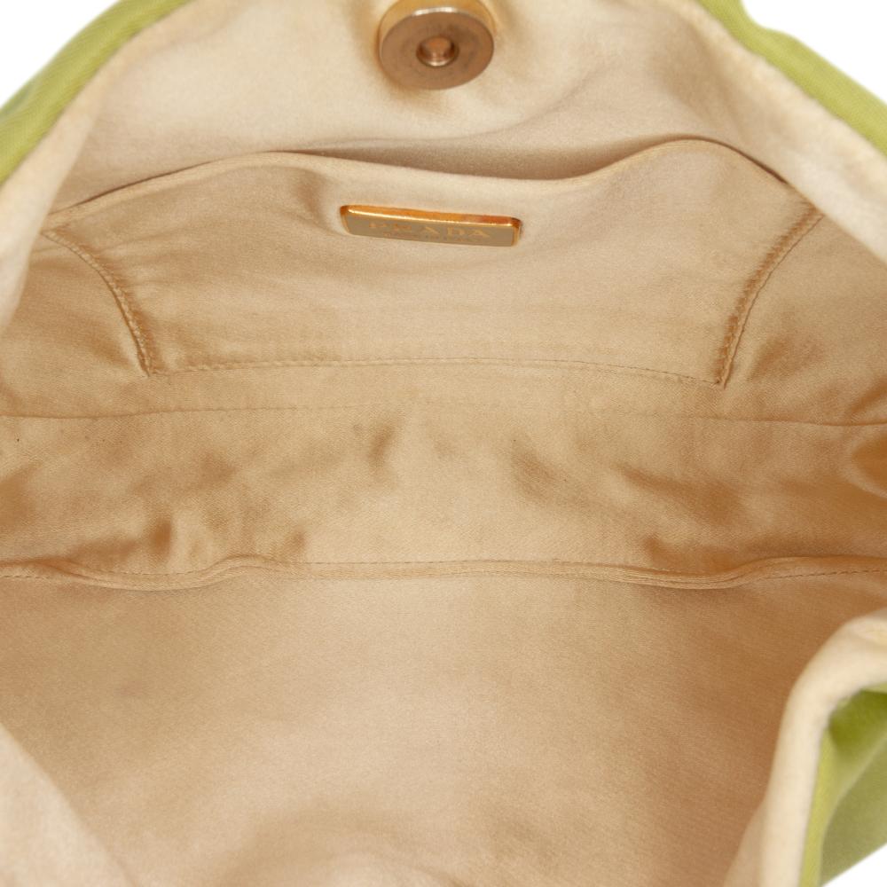 Prada B Prada Green Light Green Nylon Fabric Tessuto Chain Shoulder Bag Italy