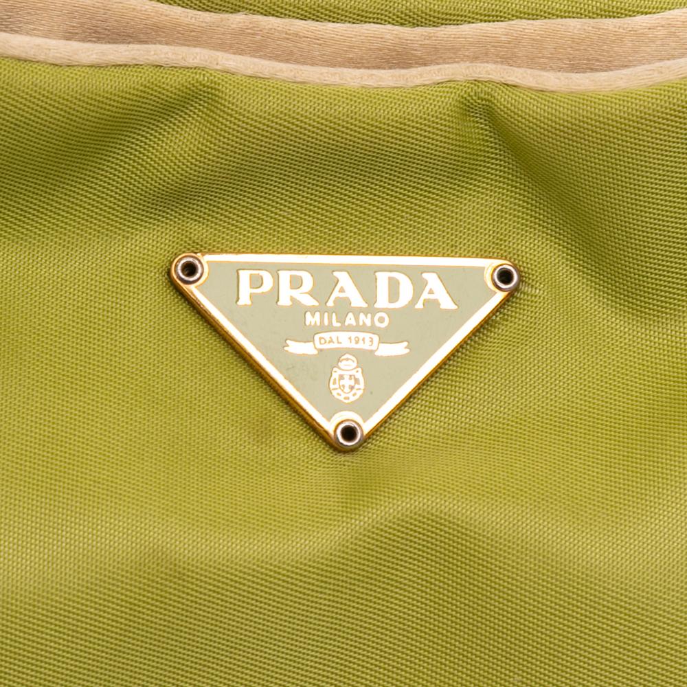 Prada B Prada Green Light Green Nylon Fabric Tessuto Chain Shoulder Bag Italy