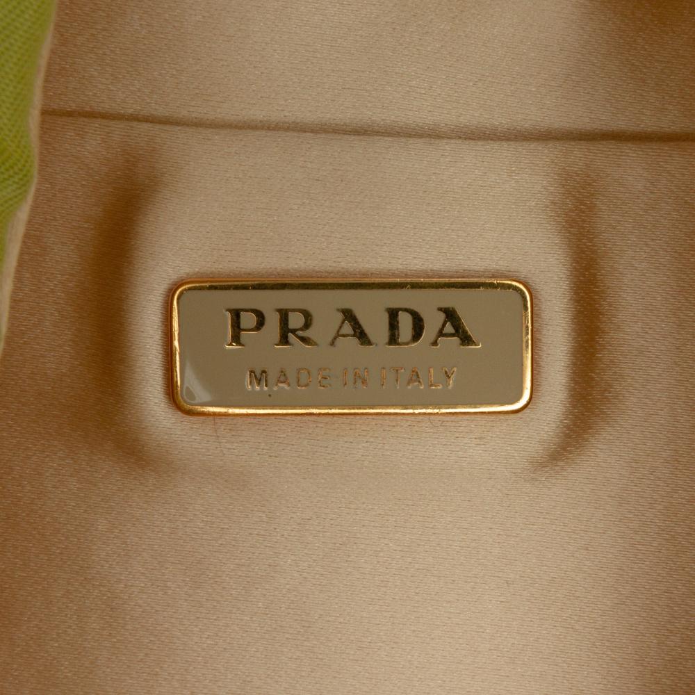 Prada B Prada Green Light Green Nylon Fabric Tessuto Chain Shoulder Bag Italy