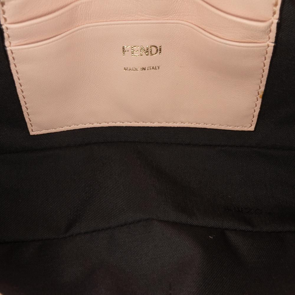 Fendi B Fendi Pink Nappa Leather Leather Mini Bicolor Nappa Apolo Chain Baguette Shoulder Bag Italy