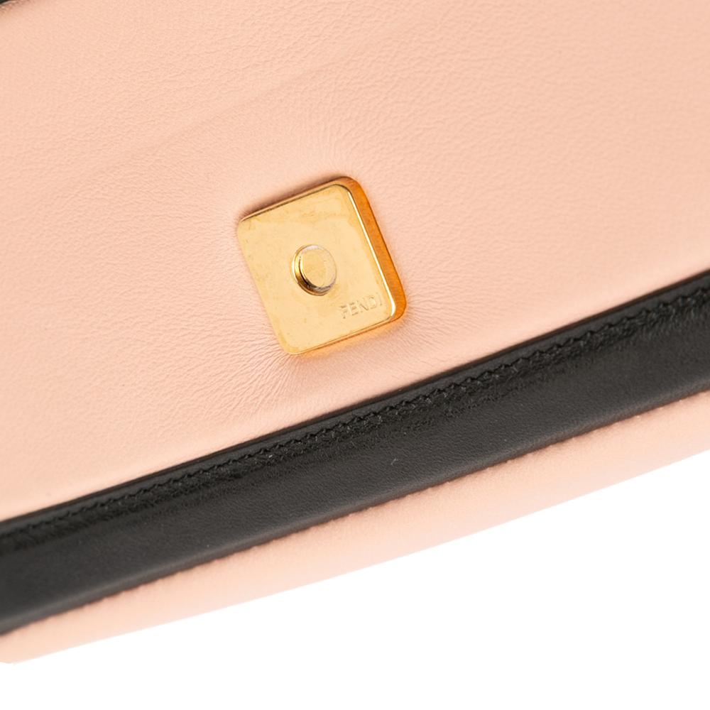 Fendi B Fendi Pink Nappa Leather Leather Mini Bicolor Nappa Apolo Chain Baguette Shoulder Bag Italy