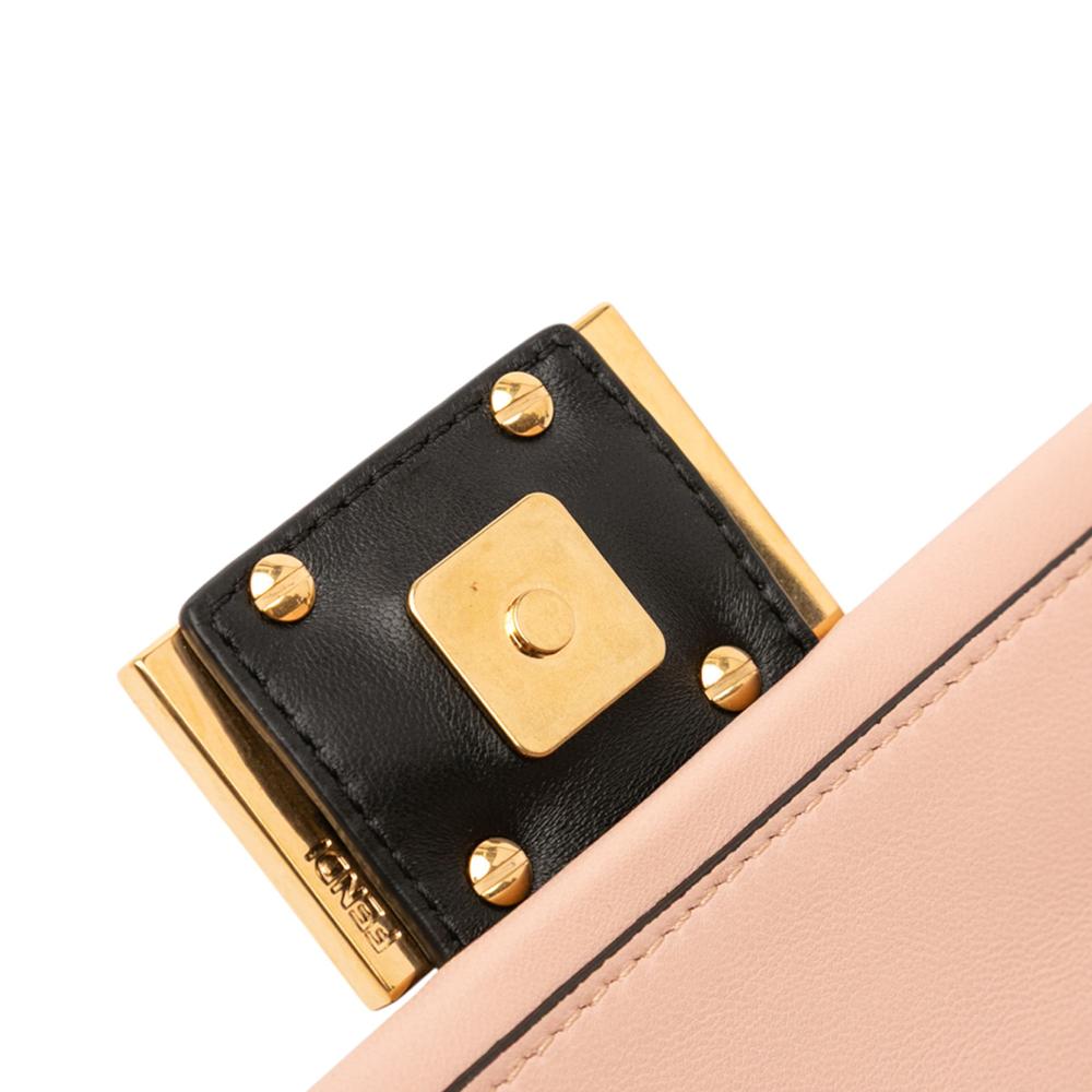 Fendi B Fendi Pink Nappa Leather Leather Mini Bicolor Nappa Apolo Chain Baguette Shoulder Bag Italy
