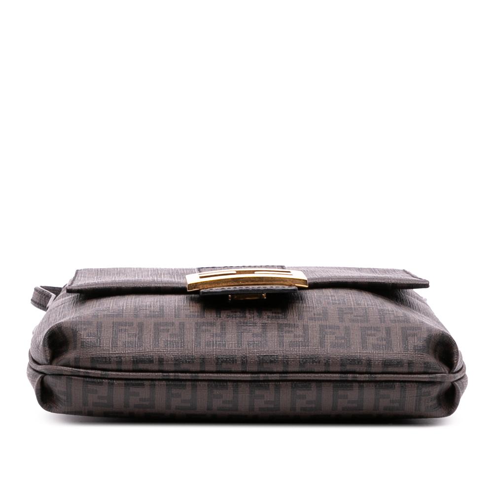 Fendi B Fendi Brown Coated Canvas Fabric Zucchino Spalmati Crossbody Italy