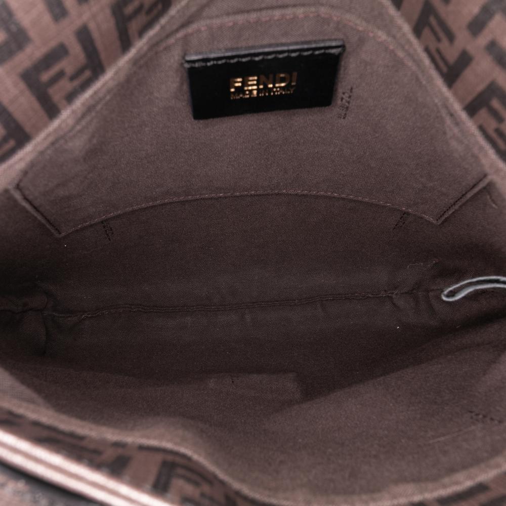 Fendi B Fendi Brown Coated Canvas Fabric Zucchino Spalmati Crossbody Italy