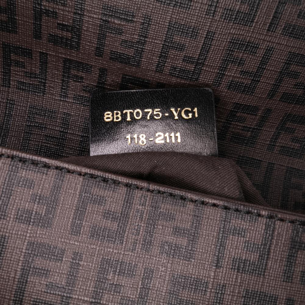 Fendi B Fendi Brown Coated Canvas Fabric Zucchino Spalmati Crossbody Italy