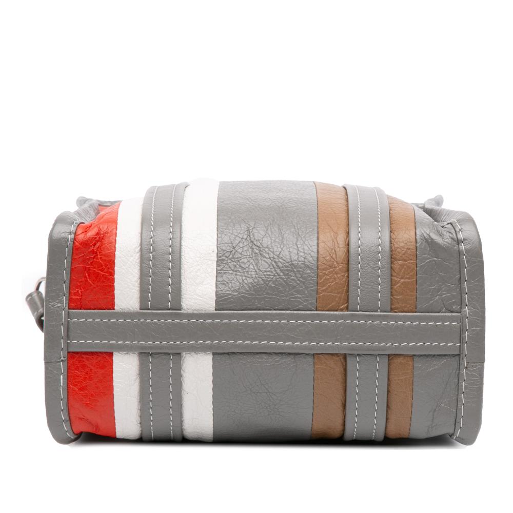 Balenciaga B Balenciaga Gray Lambskin Leather Leather XS Lambskin Bazar Shopper Satchel Italy