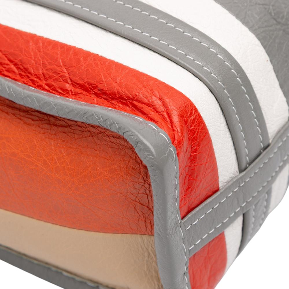 Balenciaga B Balenciaga Gray Lambskin Leather Leather XS Lambskin Bazar Shopper Satchel Italy