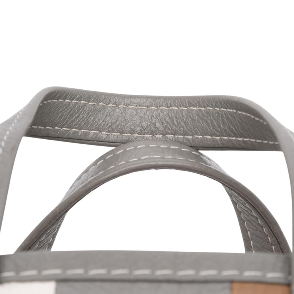 Balenciaga B Balenciaga Gray Lambskin Leather Leather XS Lambskin Bazar Shopper Satchel Italy