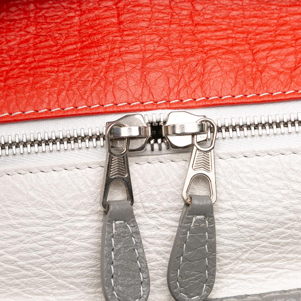 Balenciaga B Balenciaga Gray Lambskin Leather Leather XS Lambskin Bazar Shopper Satchel Italy