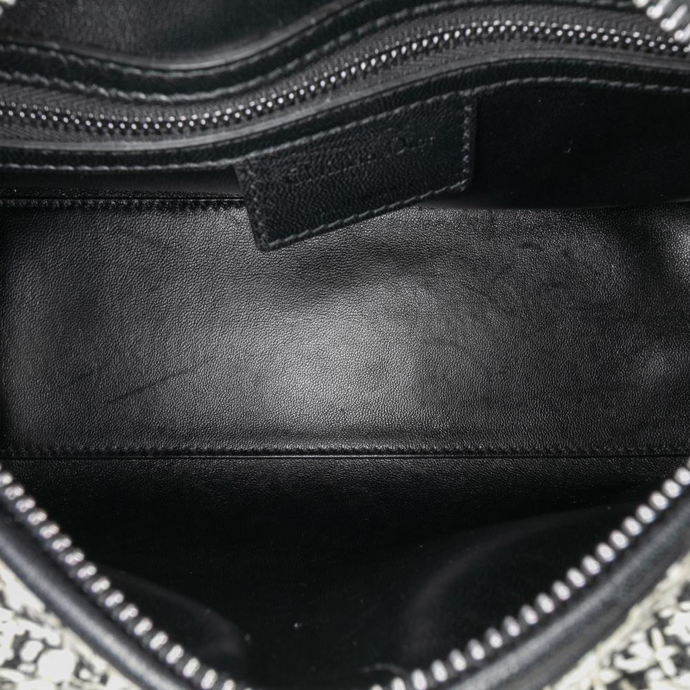 Christian Dior B Dior White Tweed Fabric Medium Lady Dior Italy