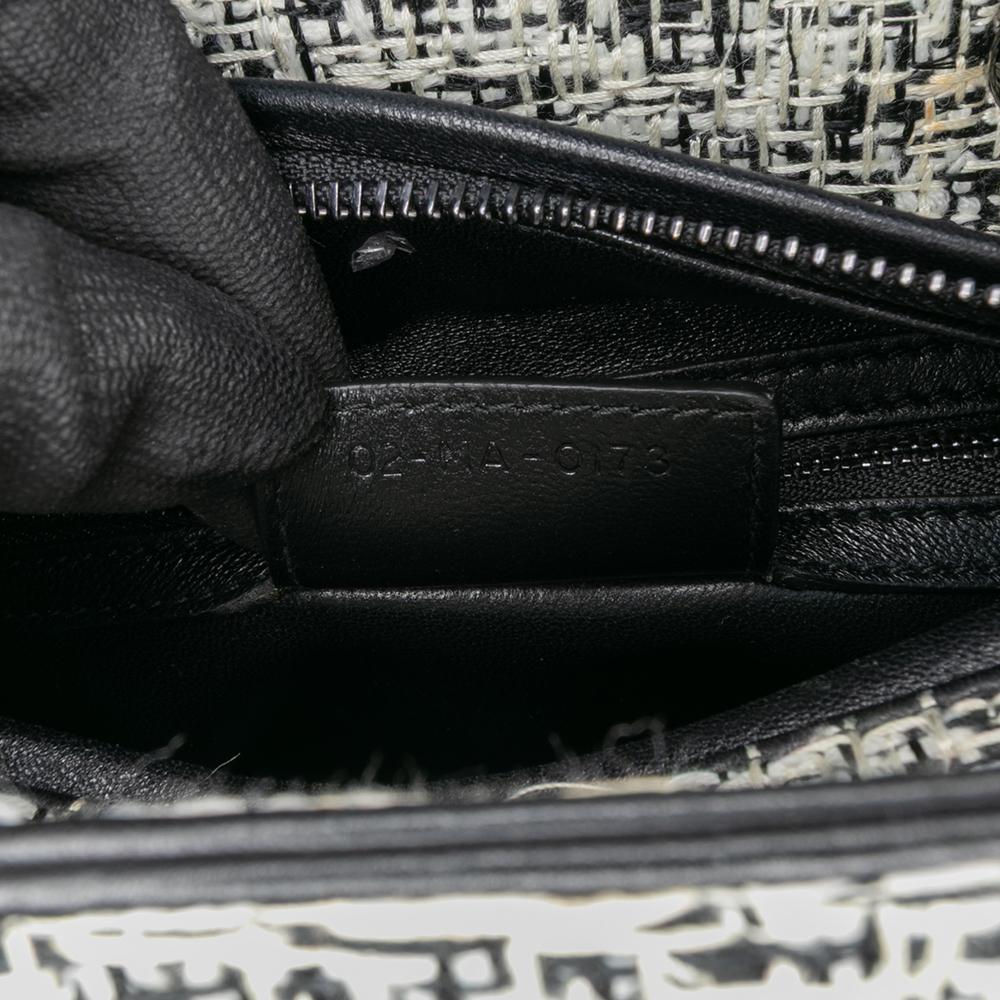 Christian Dior B Dior White Tweed Fabric Medium Lady Dior Italy