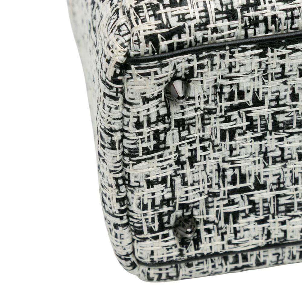 Christian Dior B Dior White Tweed Fabric Medium Lady Dior Italy