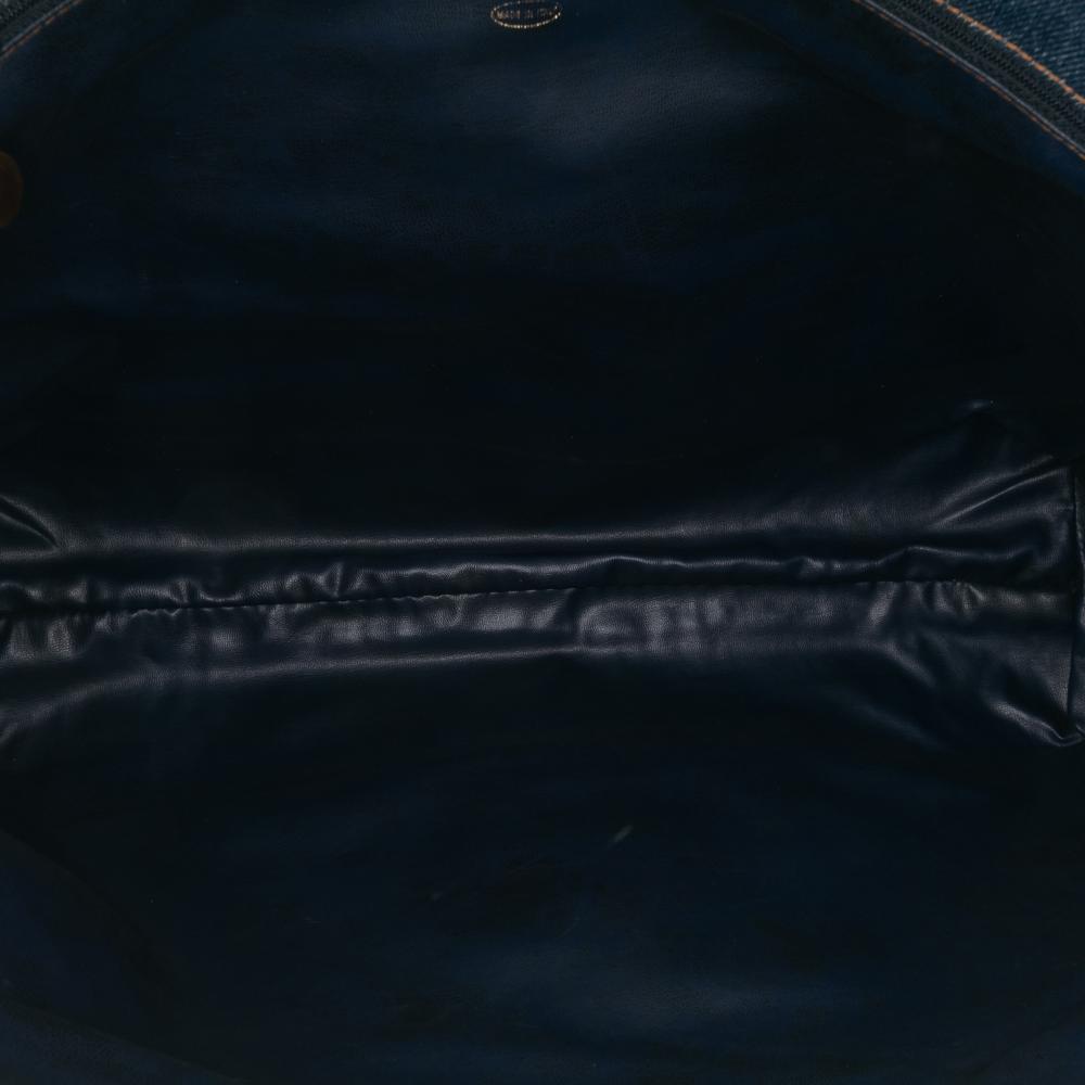Chanel B Chanel Blue Denim Fabric CC Chain Tote Italy