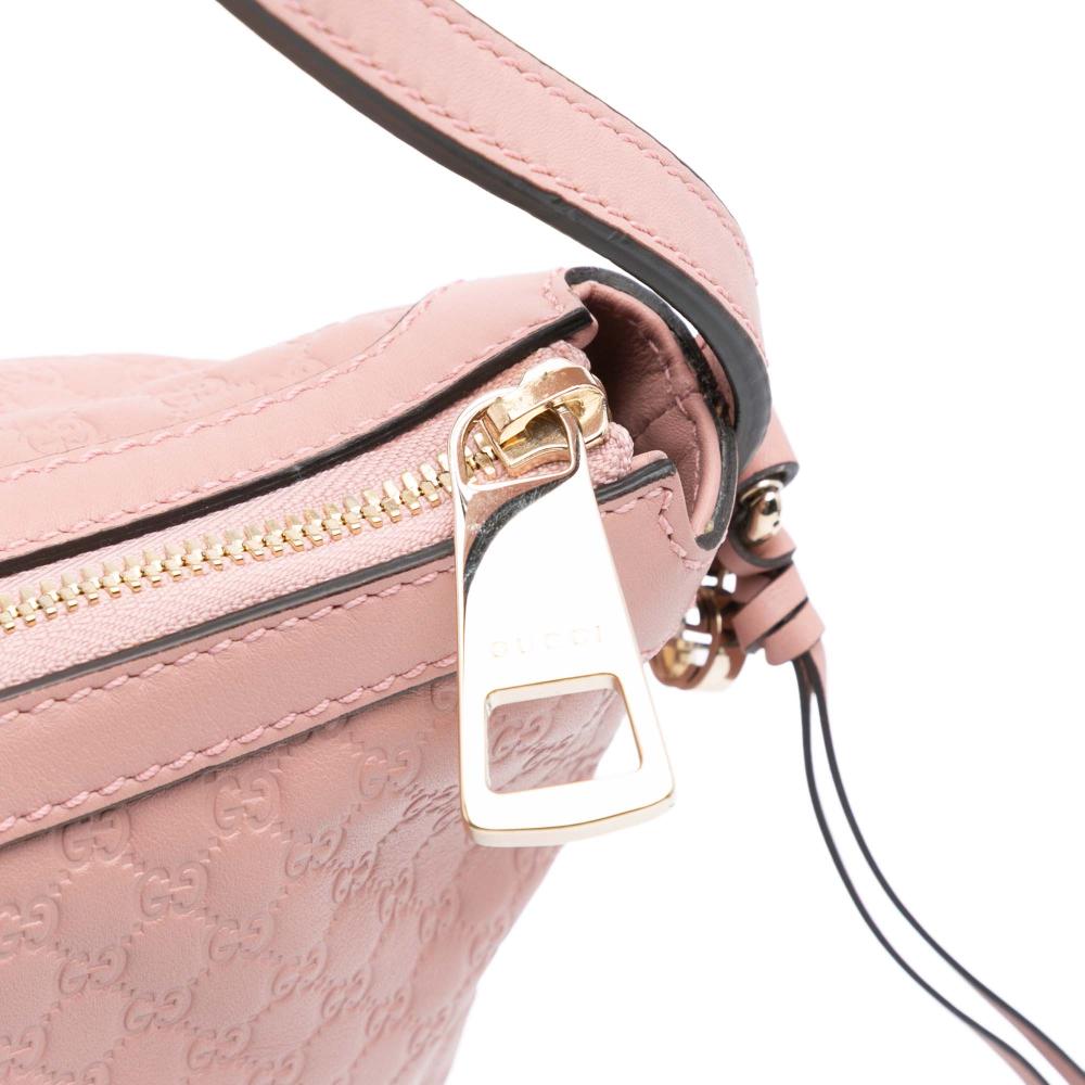 Gucci AB Gucci Pink Calf Leather Large Microguccissima Bree Shoulder Bag Italy