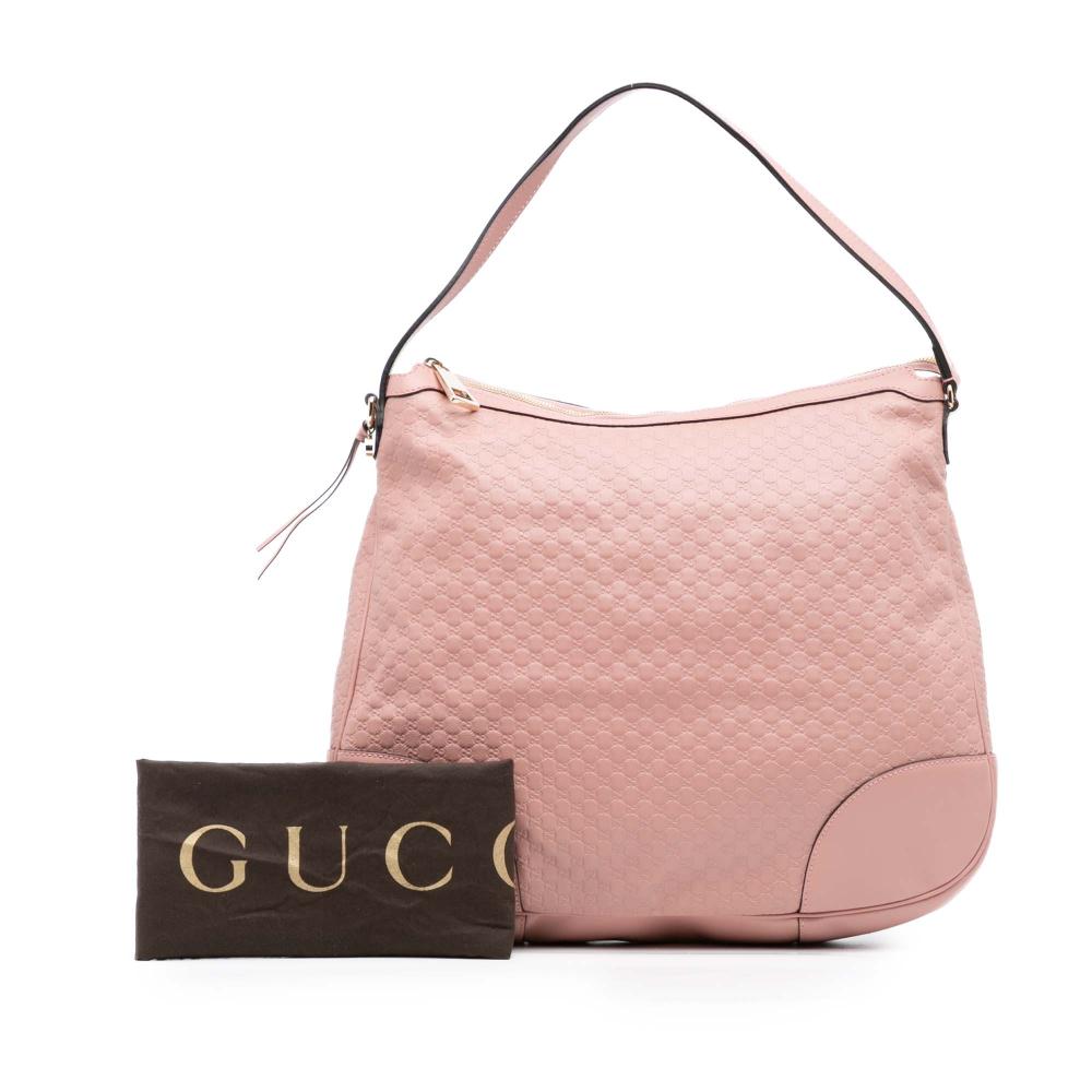 Gucci AB Gucci Pink Calf Leather Large Microguccissima Bree Shoulder Bag Italy