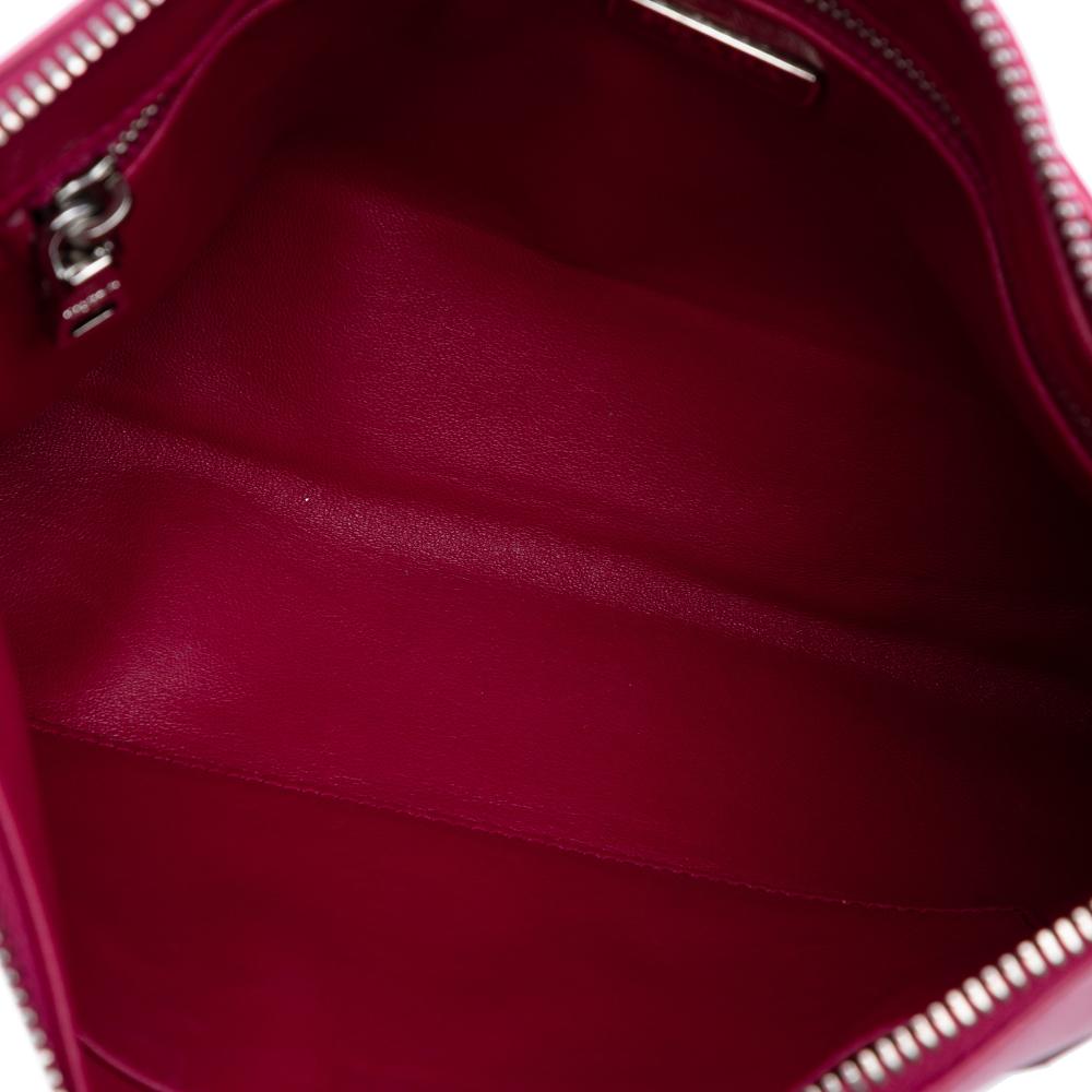 Prada B Prada Pink Hot Pink Saffiano Leather Lux Zip Clutch Italy