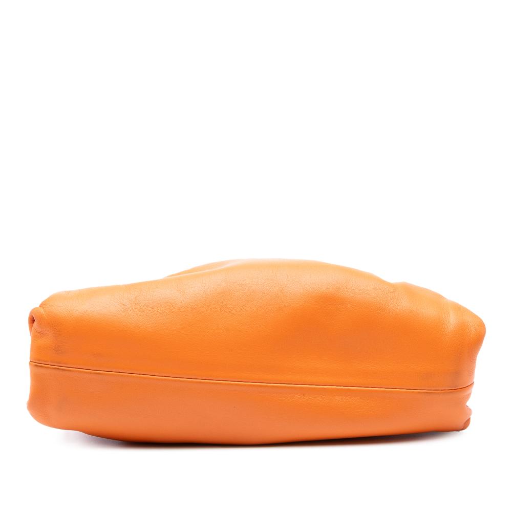 Bottega Veneta AB Bottega Veneta Orange Lambskin Leather Leather Lambskin The Mini Pouch Crossbody Italy