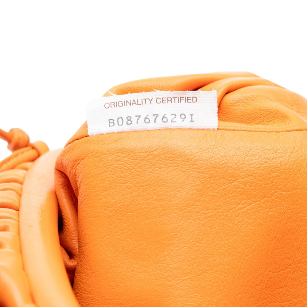 Bottega Veneta AB Bottega Veneta Orange Lambskin Leather Leather Lambskin The Mini Pouch Crossbody Italy