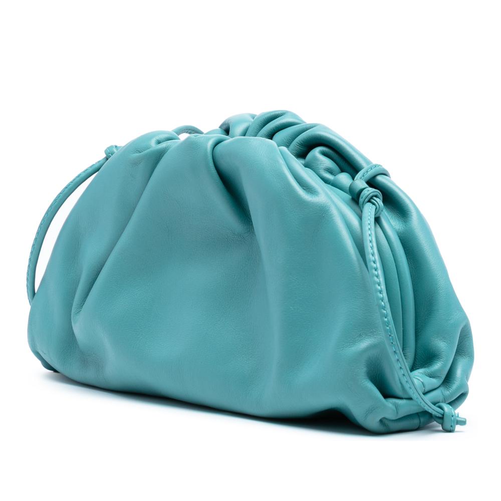 Bottega Veneta B Bottega Veneta Blue Turquoise Lambskin Leather Leather Lambskin The Mini Pouch Crossbody Italy