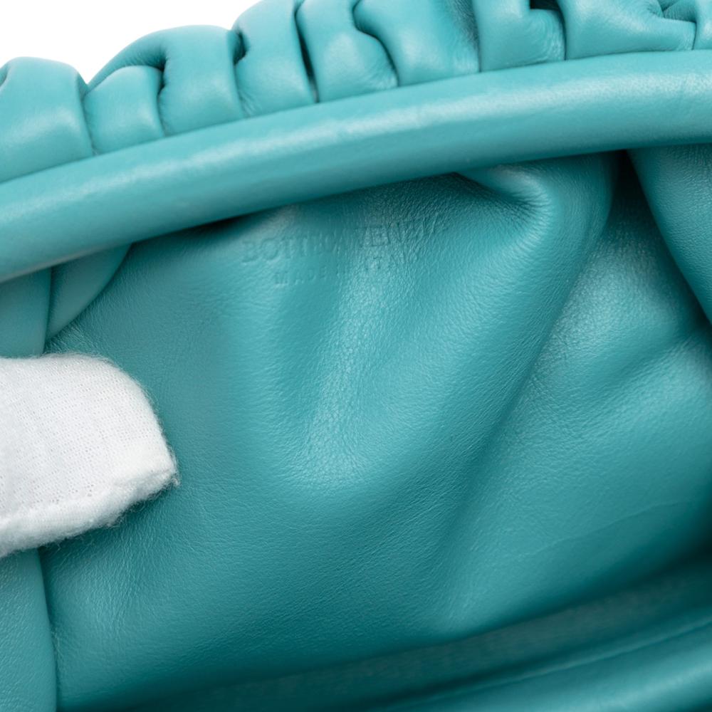 Bottega Veneta B Bottega Veneta Blue Turquoise Lambskin Leather Leather Lambskin The Mini Pouch Crossbody Italy