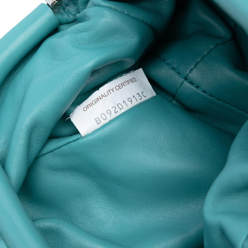 Bottega Veneta B Bottega Veneta Blue Turquoise Lambskin Leather Leather Lambskin The Mini Pouch Crossbody Italy