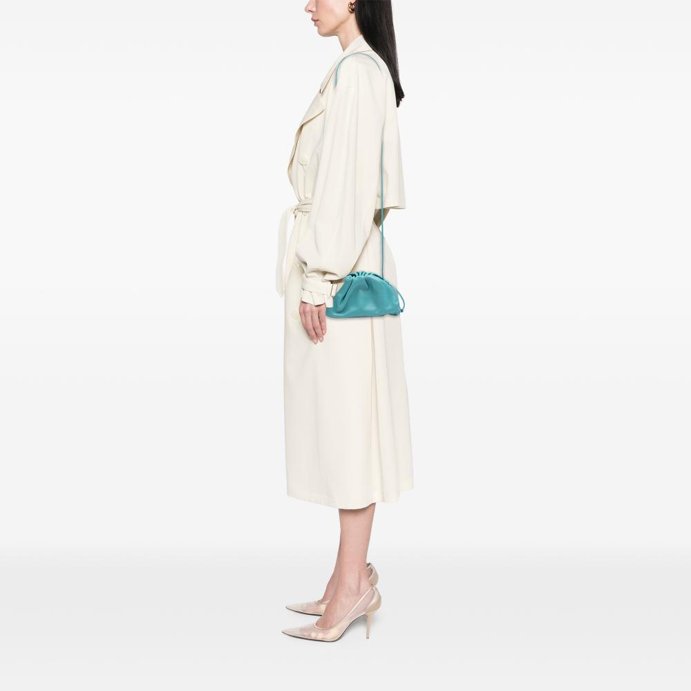 Bottega Veneta B Bottega Veneta Blue Turquoise Lambskin Leather Leather Lambskin The Mini Pouch Crossbody Italy