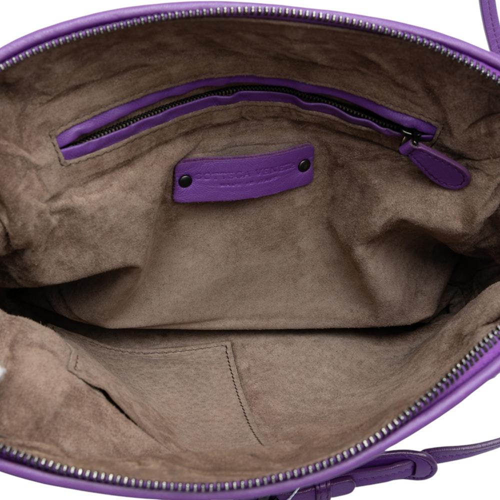 Bottega Veneta B Bottega Veneta Purple Dark Purple Nappa Leather Leather Nappa Intrecciato Nodini Crossbody Italy