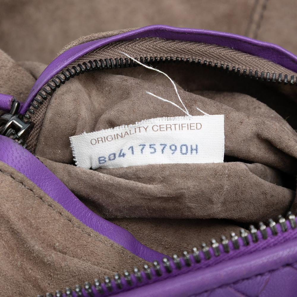 Bottega Veneta B Bottega Veneta Purple Dark Purple Nappa Leather Leather Nappa Intrecciato Nodini Crossbody Italy