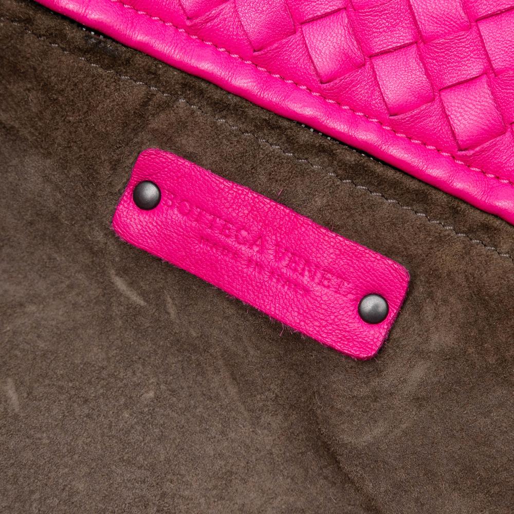 Bottega Veneta B Bottega Veneta Pink Hot Pink Nappa Leather Leather Large Nappa Intrecciato Cesta Tote Italy
