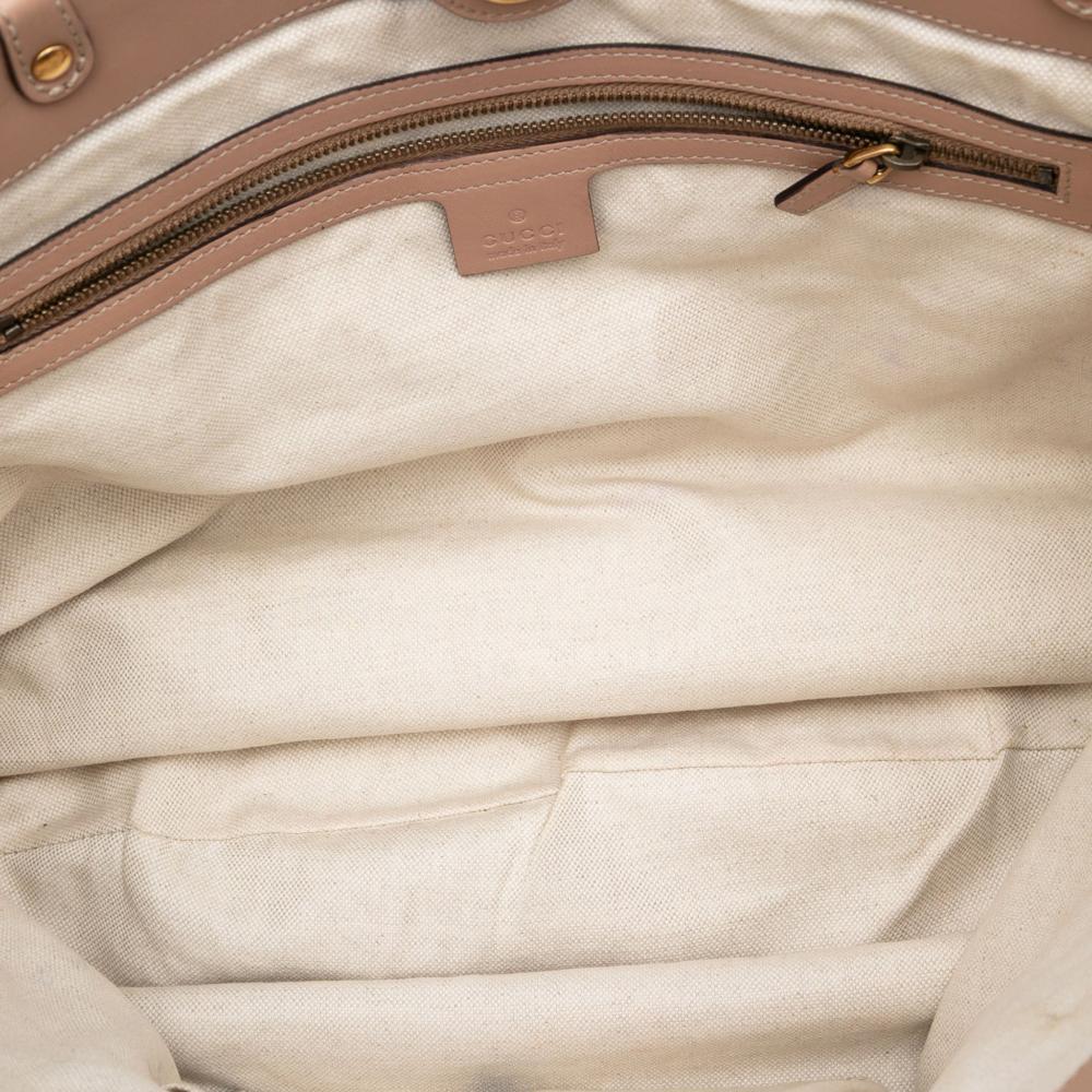 Gucci B Gucci Pink Calf Leather Large Guccissima Scarlett Tote Italy