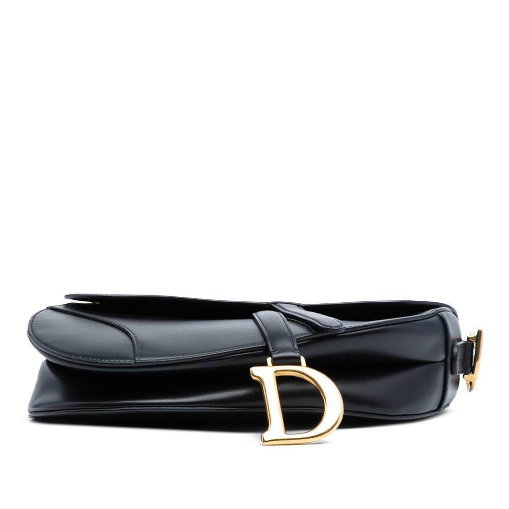 Christian Dior B Dior Black Calf Leather Mini Saddle Bag Italy