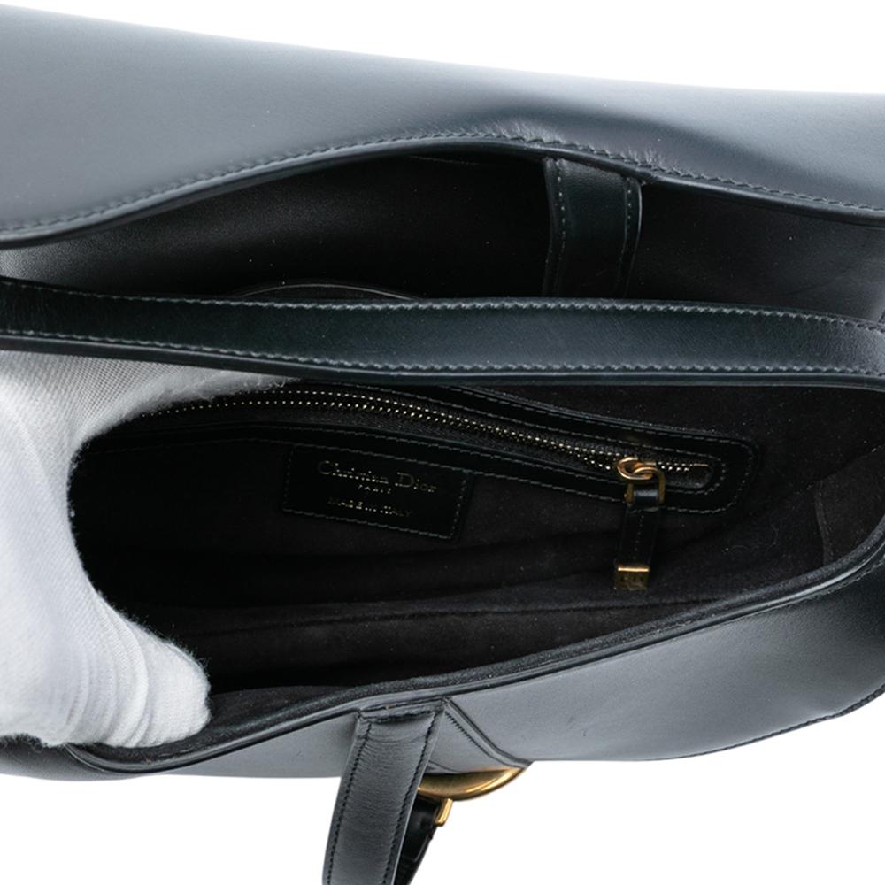 Christian Dior B Dior Black Calf Leather Mini Saddle Bag Italy