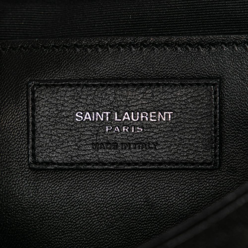 Saint Laurent B Saint Laurent Black Sheepskin Leather Leather Medium Sheepskin Triquilt Monogram College Bag Italy