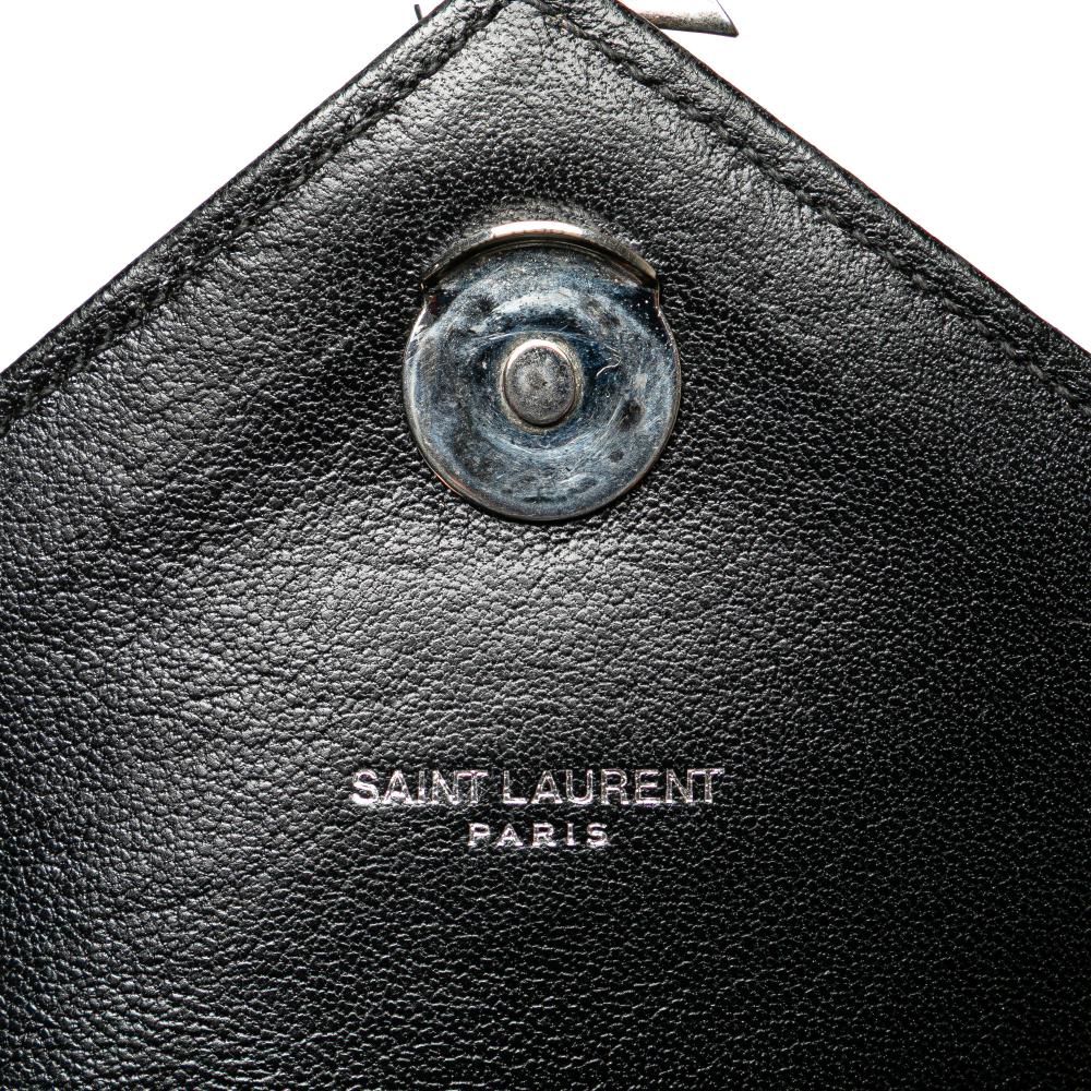 Saint Laurent B Saint Laurent Black Sheepskin Leather Leather Medium Sheepskin Triquilt Monogram College Bag Italy