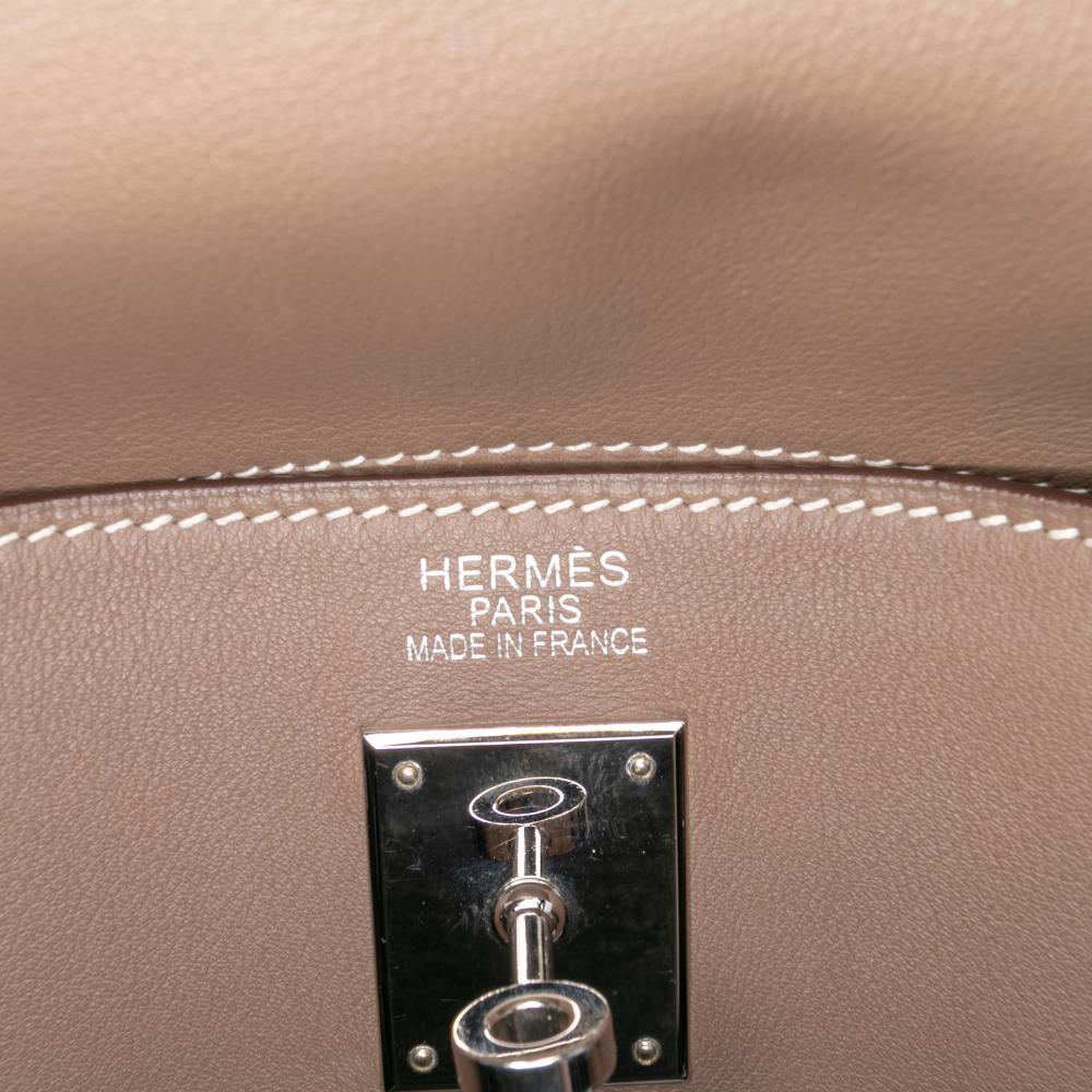 Hermès B Hermès Brown Taupe Calf Leather Swift Kelly II Retourne 35 France