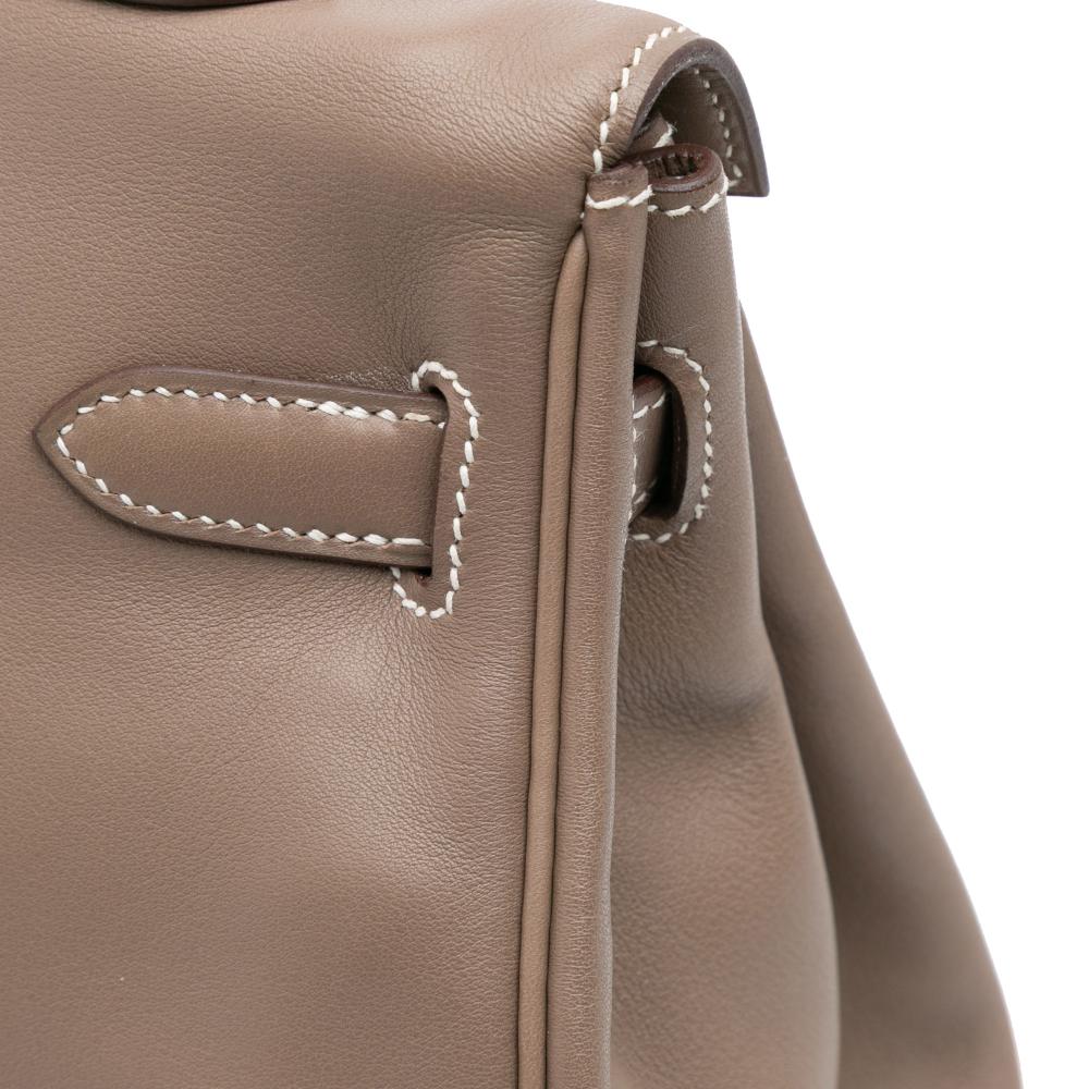 Hermès B Hermès Brown Taupe Calf Leather Swift Kelly II Retourne 35 France