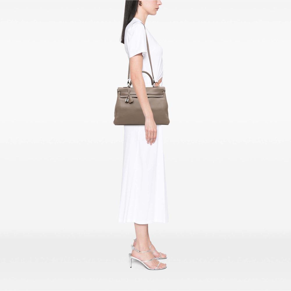 Hermès B Hermès Brown Taupe Calf Leather Swift Kelly II Retourne 35 France