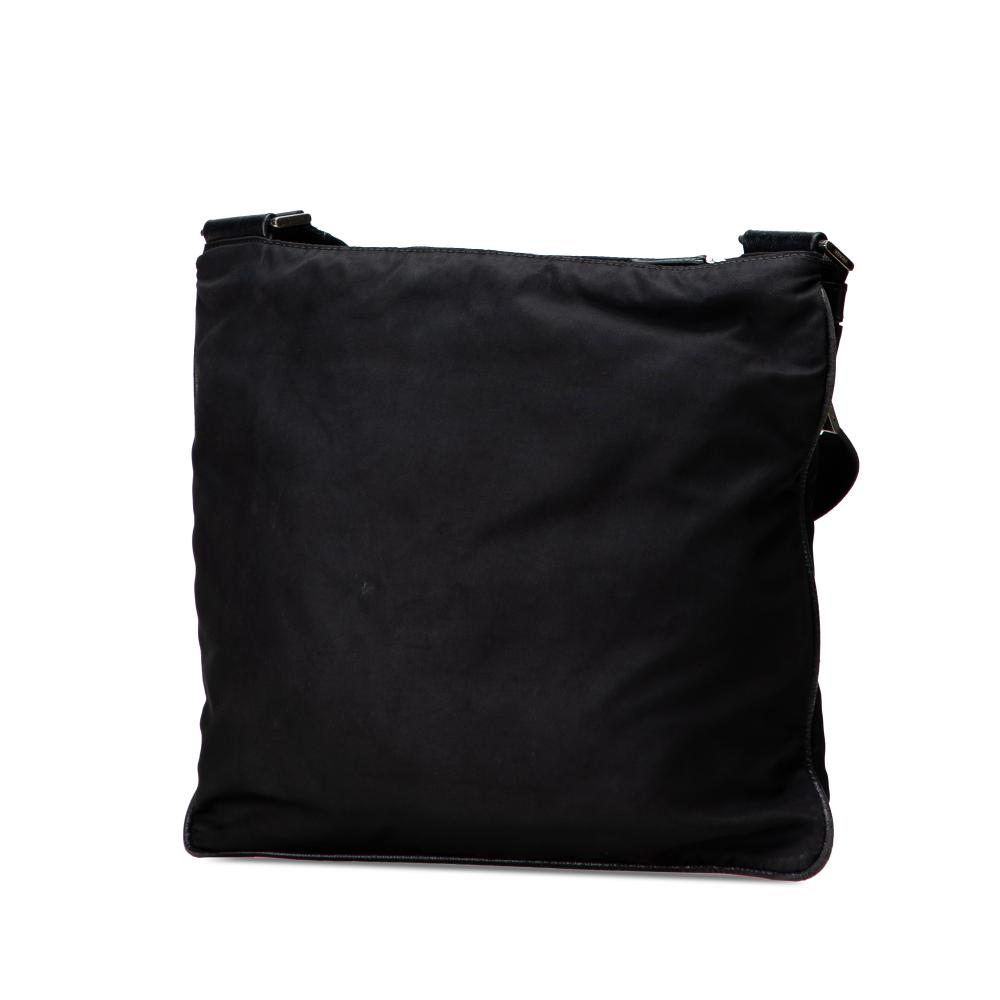 Prada B Prada Black Nylon Fabric Tessuto Zip Top Crossbody Italy