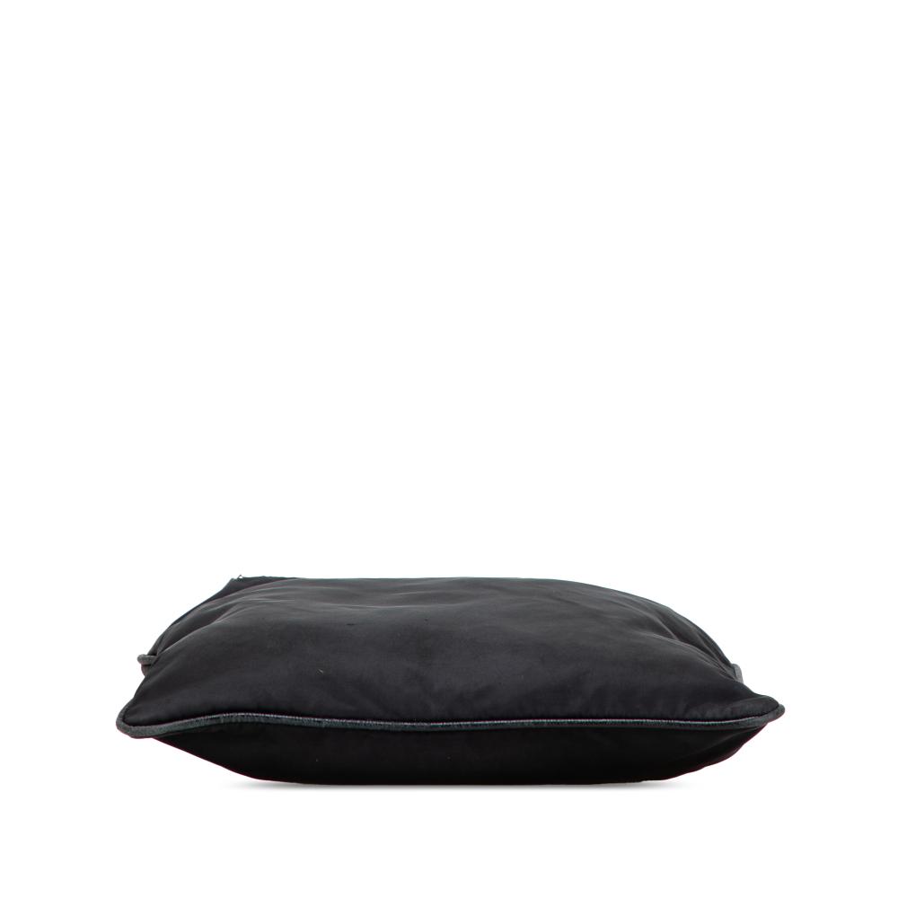 Prada B Prada Black Nylon Fabric Tessuto Zip Top Crossbody Italy