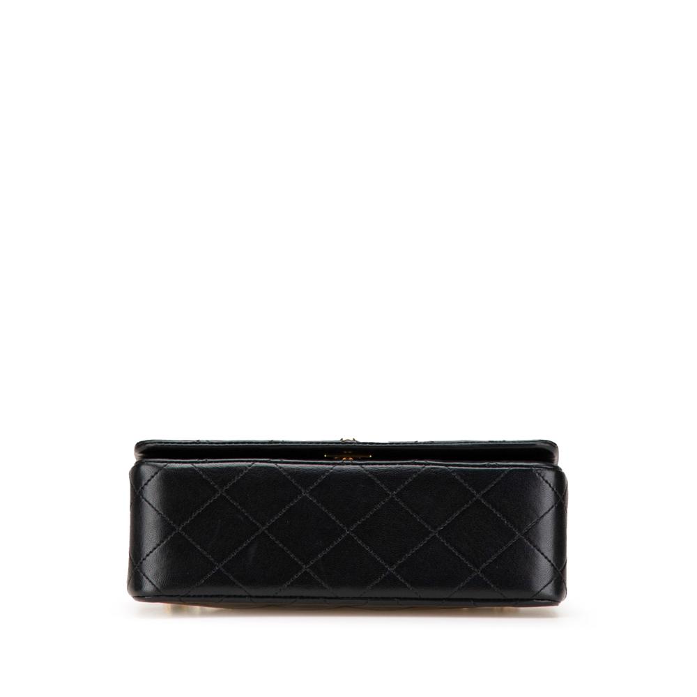 Chanel B Chanel Black Lambskin Leather Leather Mini CC Quilted Lambskin Full Flap France