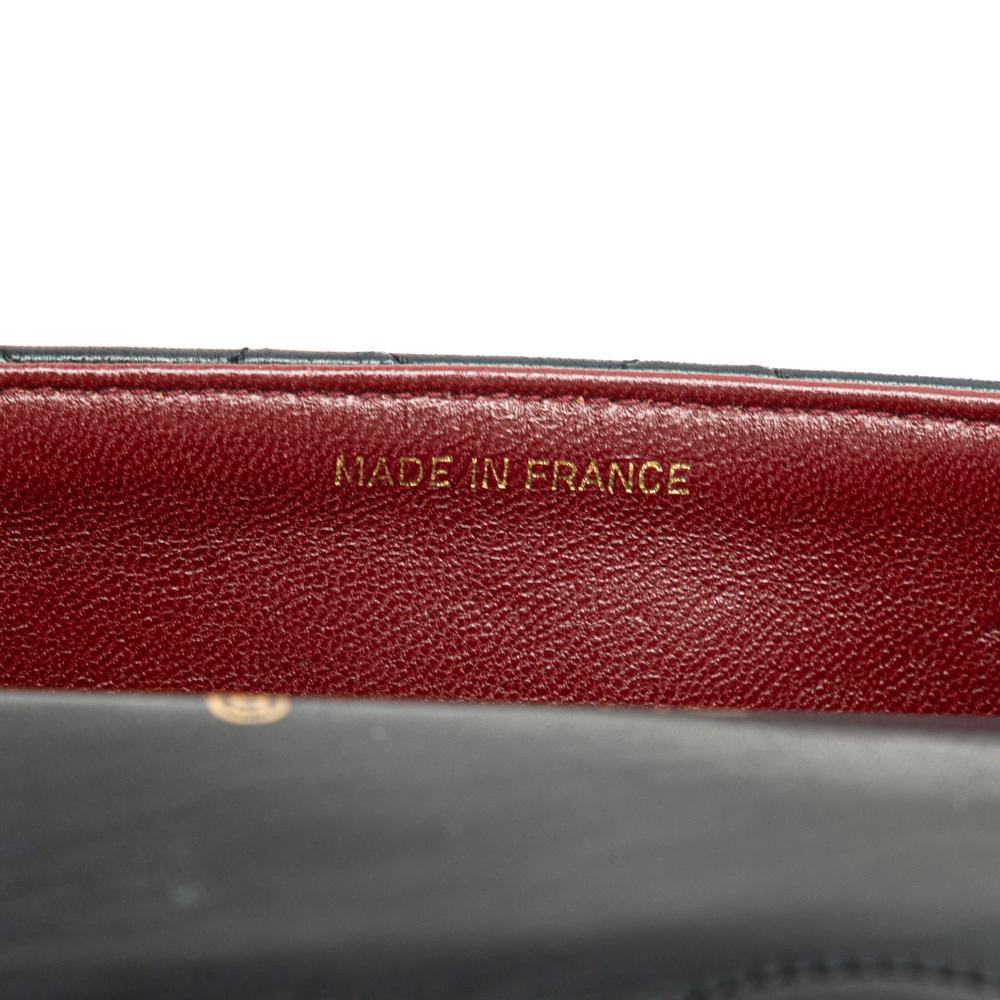 Chanel B Chanel Black Lambskin Leather Leather Mini CC Quilted Lambskin Full Flap France