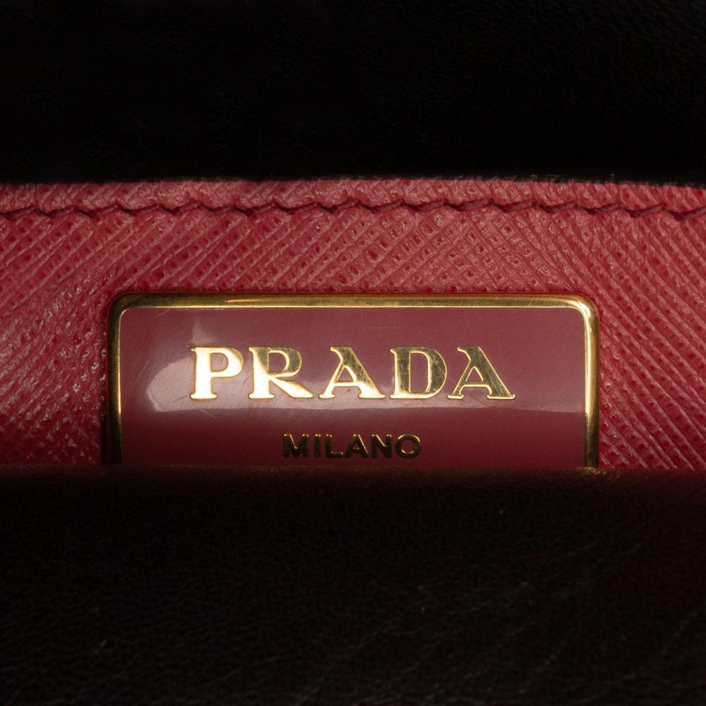Prada B Prada Pink Blush Saffiano Leather Soft Triple Pocket Tote Italy